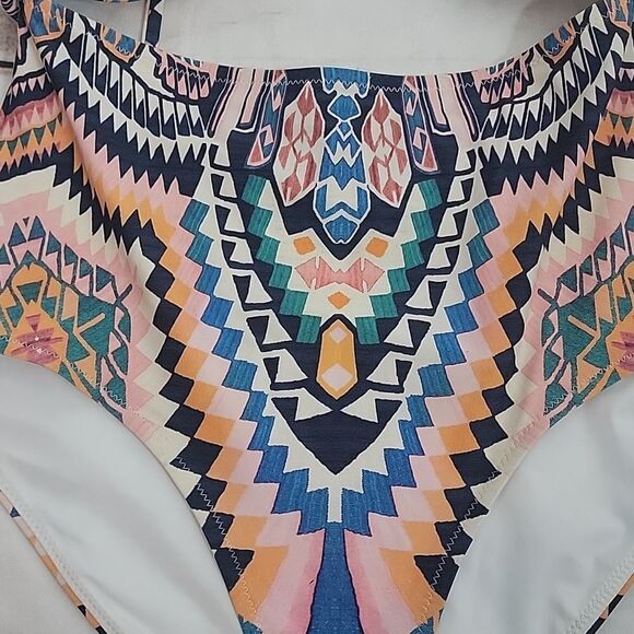 Womens Athleta Tribal Modern High Cut Monokini size XS Summer or Lake Fun in Sun - Picture 2 of 4